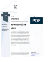 Introduction To Data Science: Rutvik Barbhai
