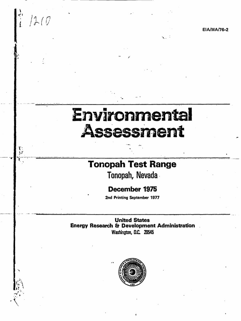 Environmental Assessment TTR September 1977 | PDF | Nuclear Weapons | Waste