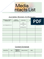Media Contacts List Doc in Pastel Green Pastel Orange Black Soft Pastels Style