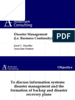 Disaster Management (I.e. Business Continuity) : Josef C. Mueller Associate Partner
