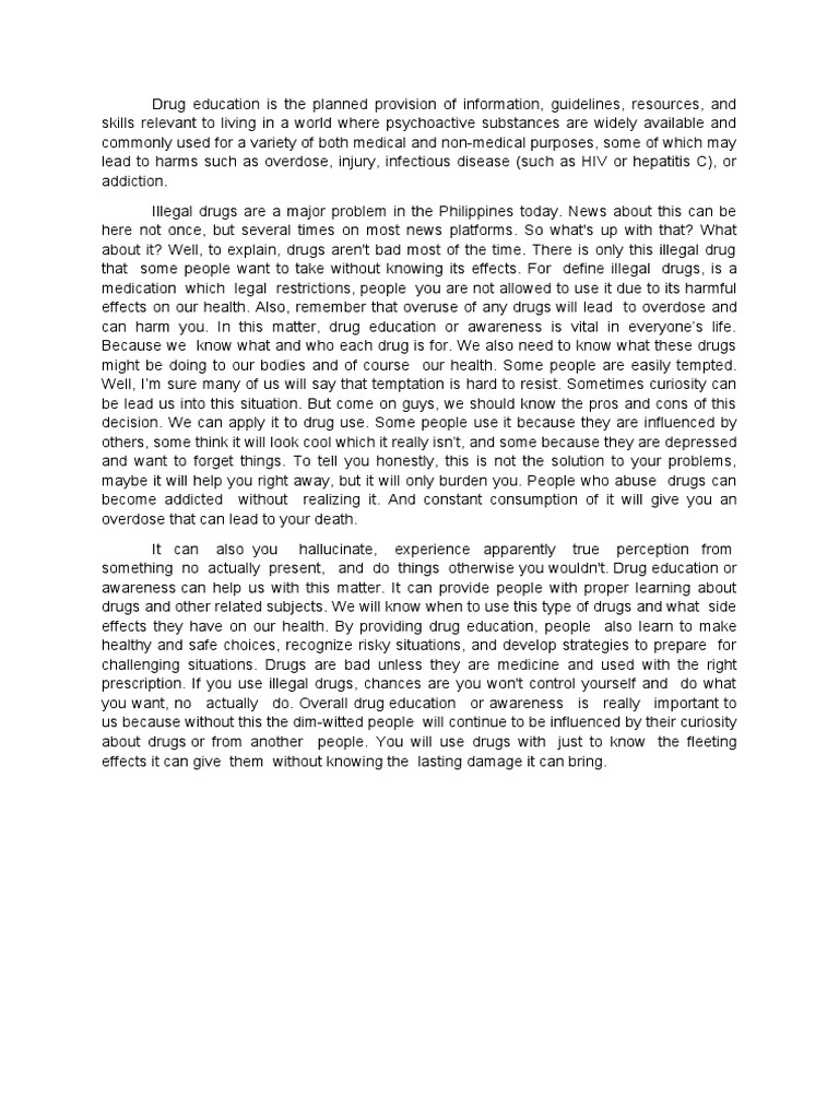 The importance of drug education in making informed choices and