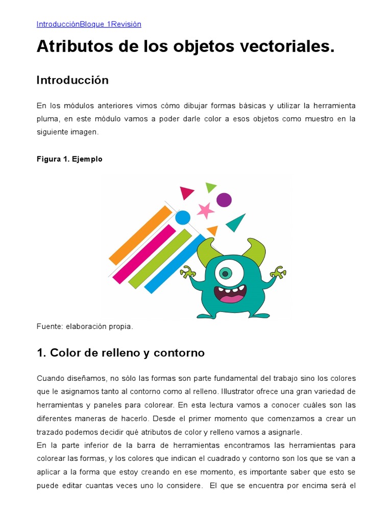 Atributos de Los Objetos Vectoriales.: Introducción | PDF | Color | Dibujo