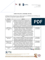 Estructura memoria técnica proyecto innovación