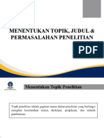 Menentukan Topik, Judul & Permasalahan Penelitian