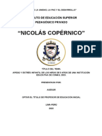 "Nicolás Copérnico": Instituto de Educación Superior Pedagógico Privado