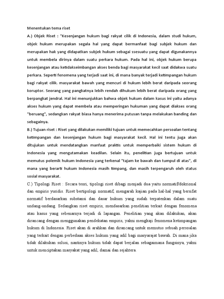 Menentukan Tema Riset | PDF | Ilmu Sosial