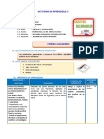 Sesion de Ciencia y Tecnologia Habitos - Saludables