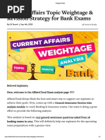 Current Affairs Topic Weightage & Revision Strategy For Bank Exams