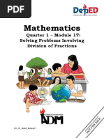 Mathematics: Quarter 1 - Module 17: Solving Problems Involving Division of Fractions