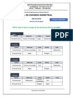 Rol de Exámen Bimestral 1º Bimestre - 2023