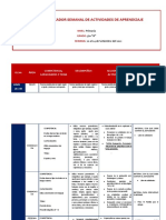 Planificador Semanal de Actividades de Aprendizaje: Nivel: Grado: Semana