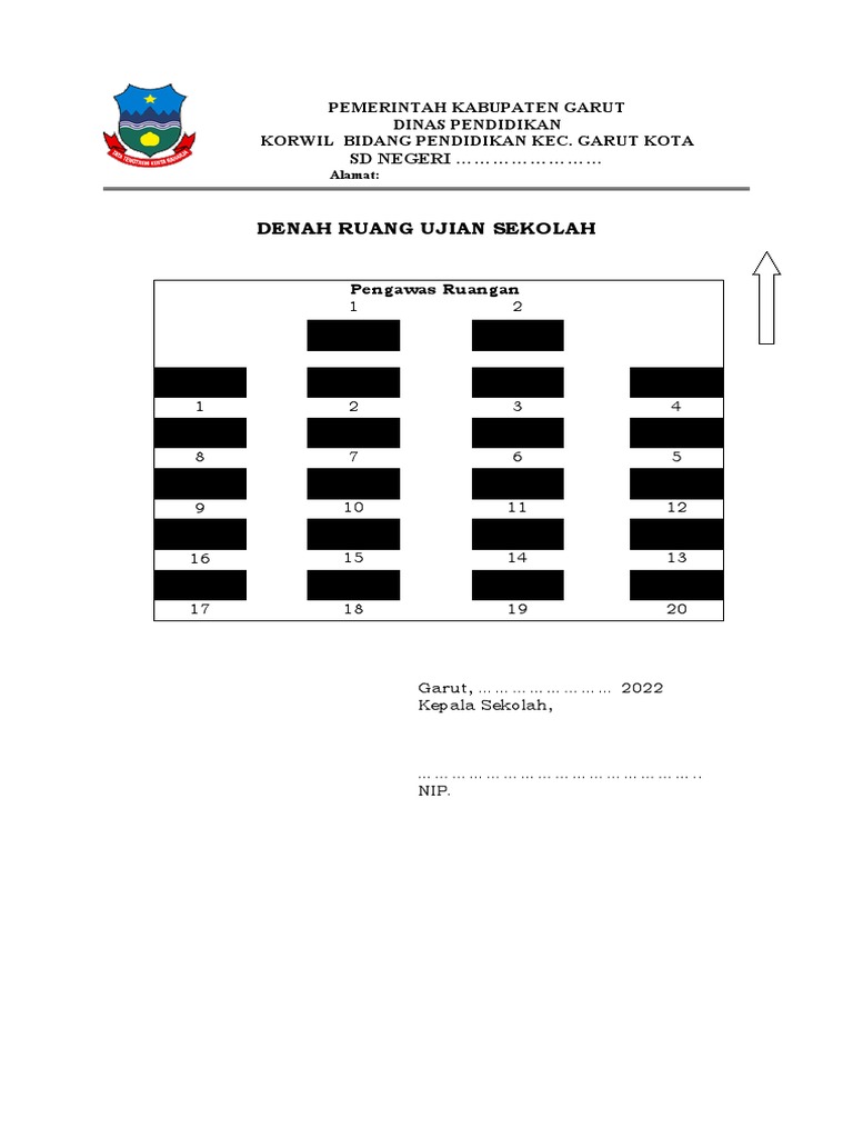 Denah Ruang Ujian Sekolah | PDF