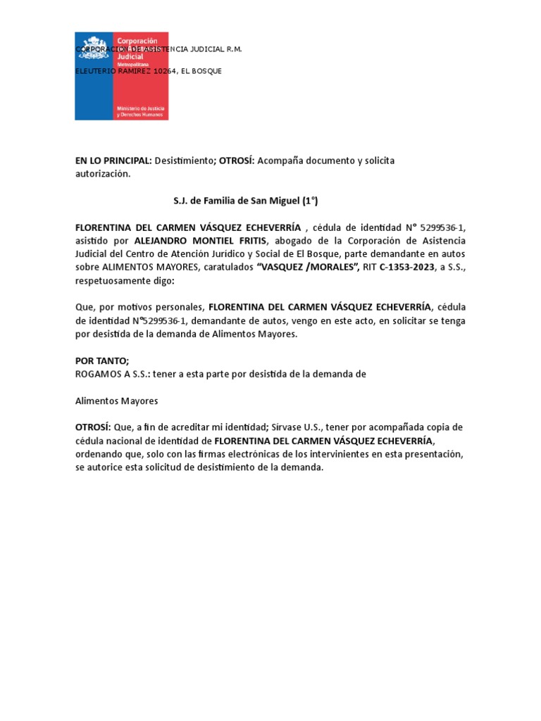 Modelo Desistimiento | PDF