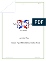 Activity Plan Century Paper Mills 62 KM, Multan Road,: Multilynx
