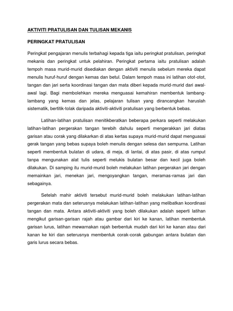 Aktiviti Pratulisan Dan Tulisan Mekanis Pdf