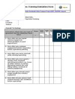 Pre-Training Evaluation Form - Driver and Operator