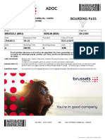 Boarding Pass: Brussels (Bru) Berlin (Ber) SN 2581