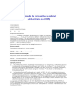 Demanda de Inconstitucionalidad (Actualizada de 2015) : Norma Acusada