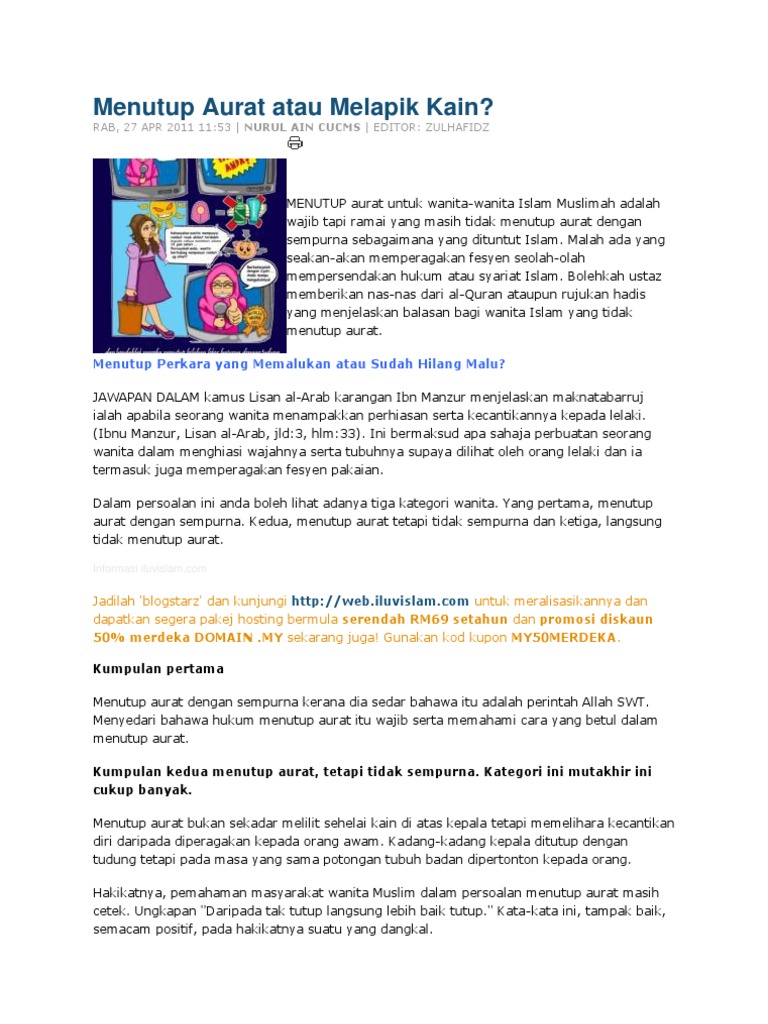 Menutup Aurat Atau Melapik Kain Pdf