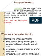 When To Use Descriptive Statistics