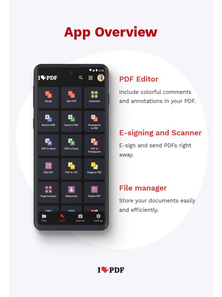 An Overview of PDF and Document Management Tools Provided by the App