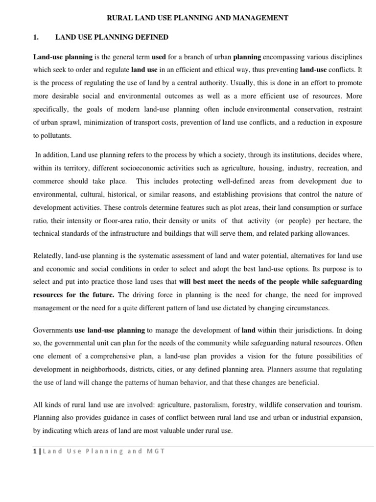 Rural Land Use Planning Overview | PDF | Zoning | Land Use