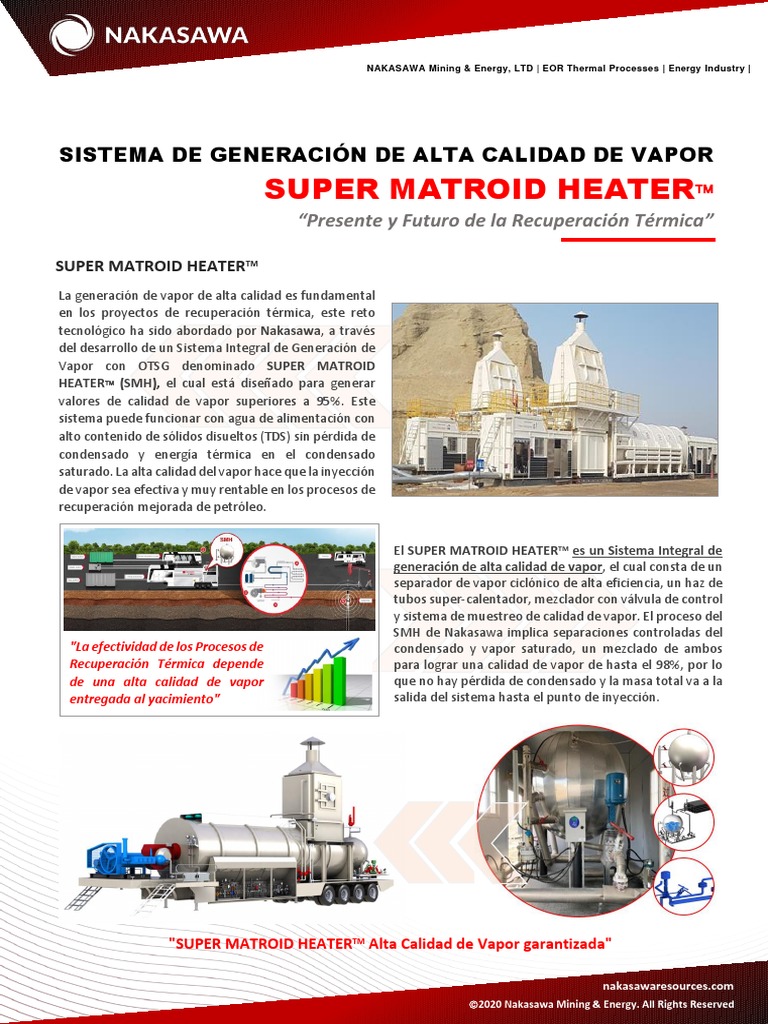 Super Matroid Heater Brochure Spanish Pdf Vapor Agua