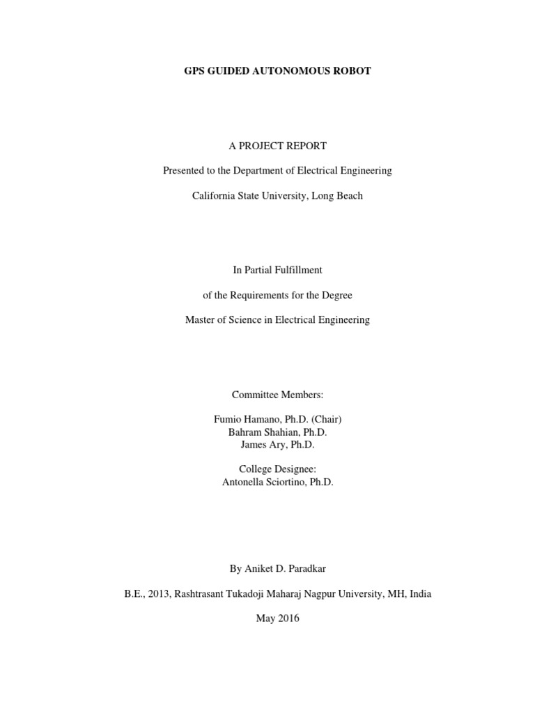 Gps Guided Autonomous Robot PDF Arduino Angle