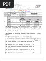 Electronics Syllabus 1st Semester