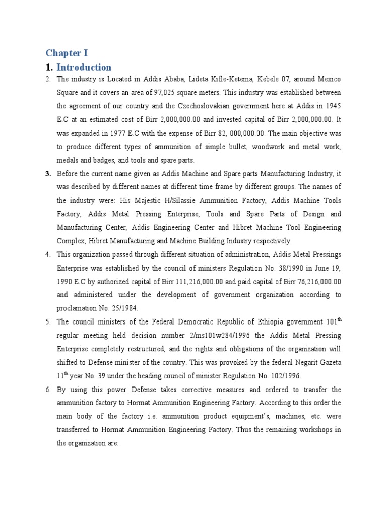 The Evolution of a Manufacturing Industry A History of the Addis