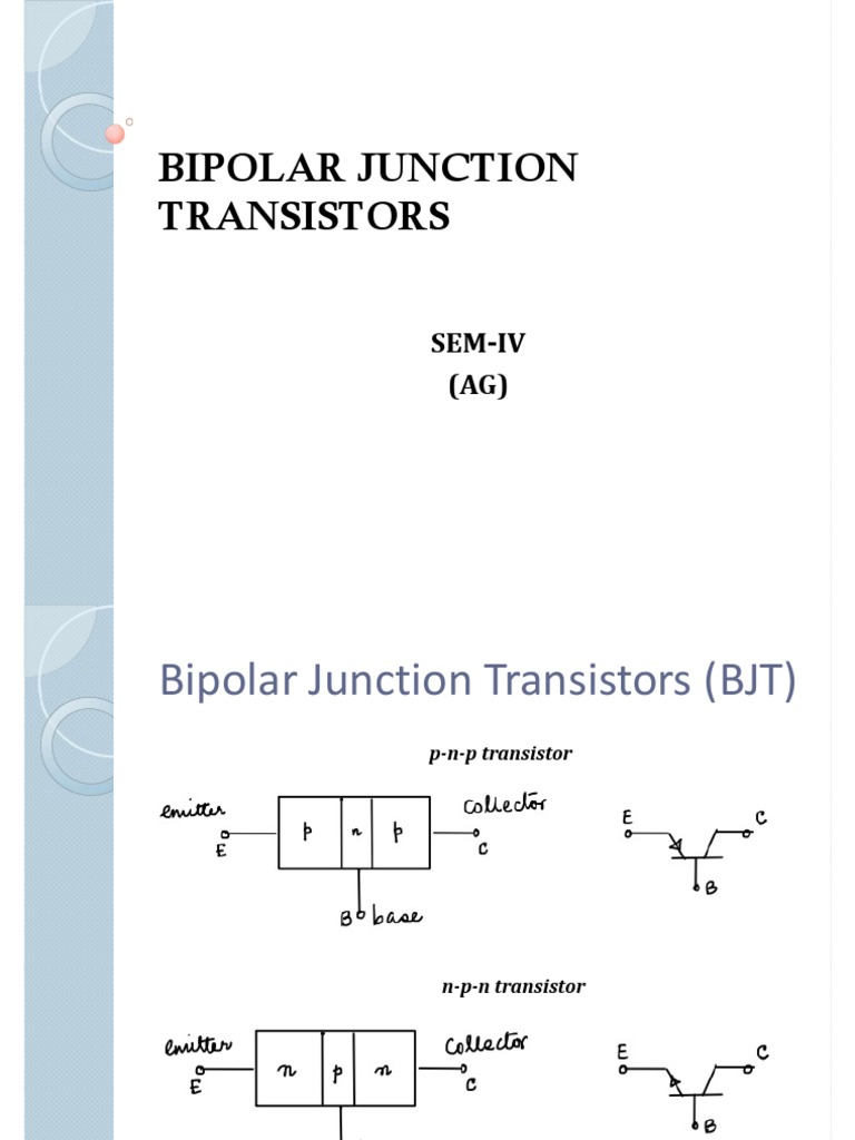 1_Bipolar_Junction_Transistors PDF Bipolar Junction Transistor P