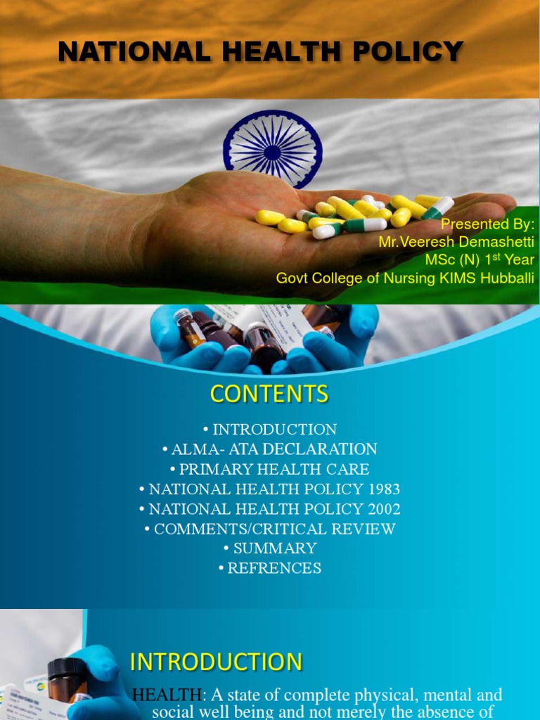 National Health Policy Documents Pdf Public Health Social Programs