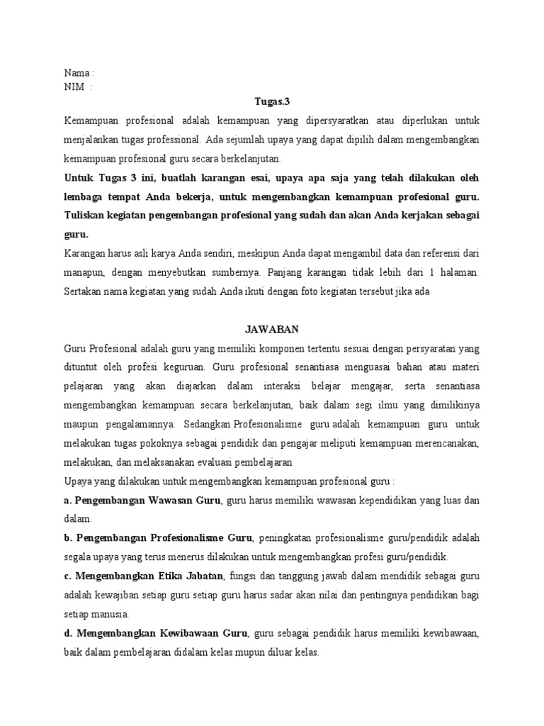 Upaya Pengembangan Profesional Guru | PDF | Karier & Perkembangan | Seni