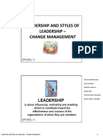 Leadership and Styles of Leadership - Change Management