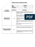 Plan de Trabajo para La Materia de Dear: Teoría de Las Necesidades 1 - 3