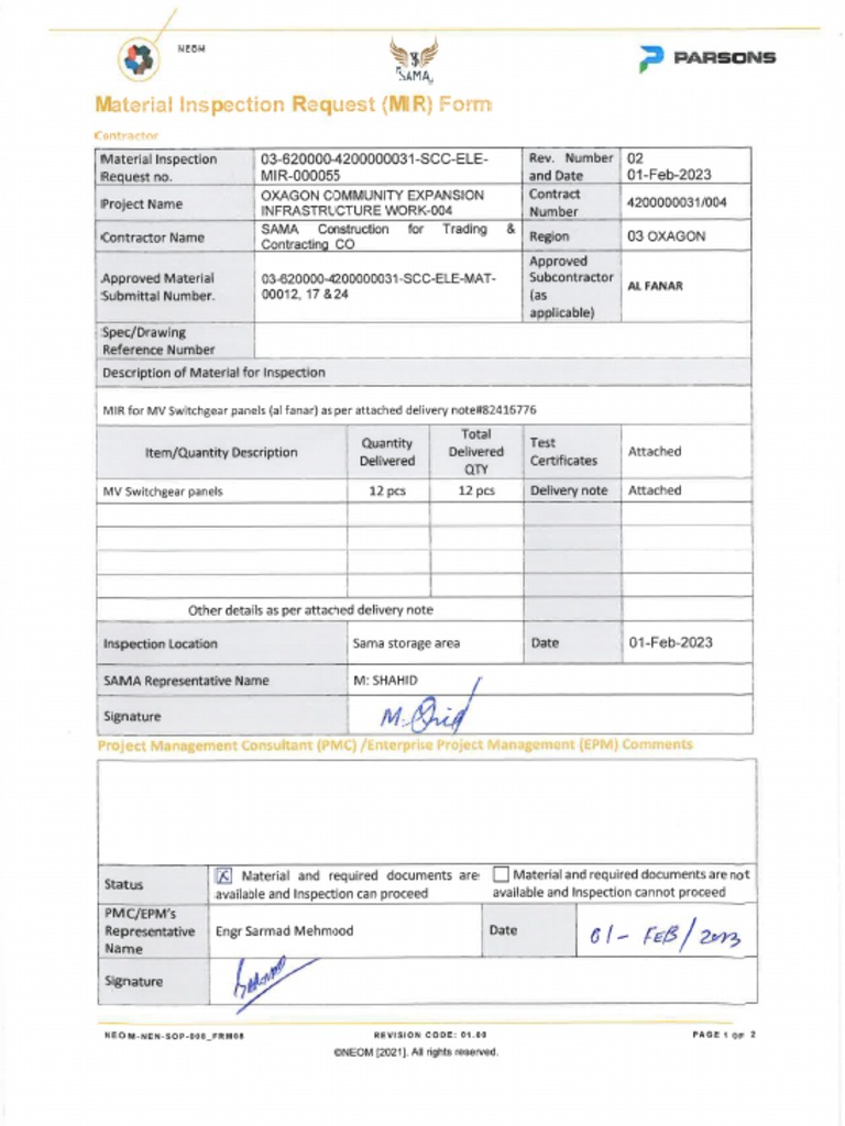 SCC ELE MIR Report 03-620000-4200000031 | PDF