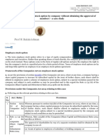 Consequences of grant of stock option by company without obtaining the approval of members – a case study Consequences of grant of stock option by company without obtaining the approval of members – a case study