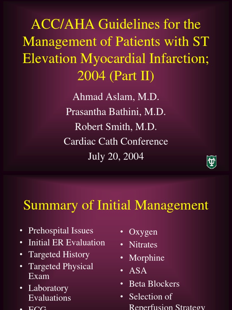 Accaha Guidelines For The Management of Patients With St1510 | PDF ...