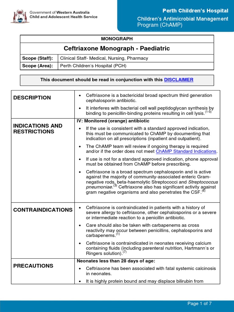 Ceftriaxone PDF Drugs Medicine