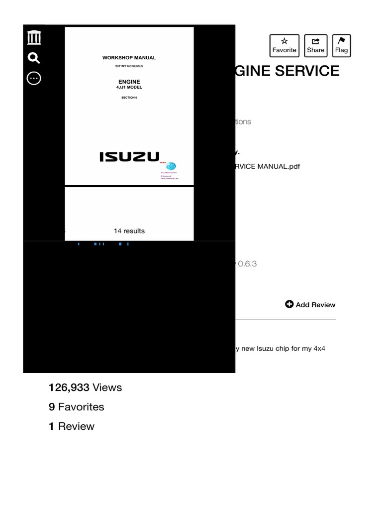 ISUZU D MAX 2011 4JJ1 ENGINE SERVICE MANUAL PDF intelligence overview