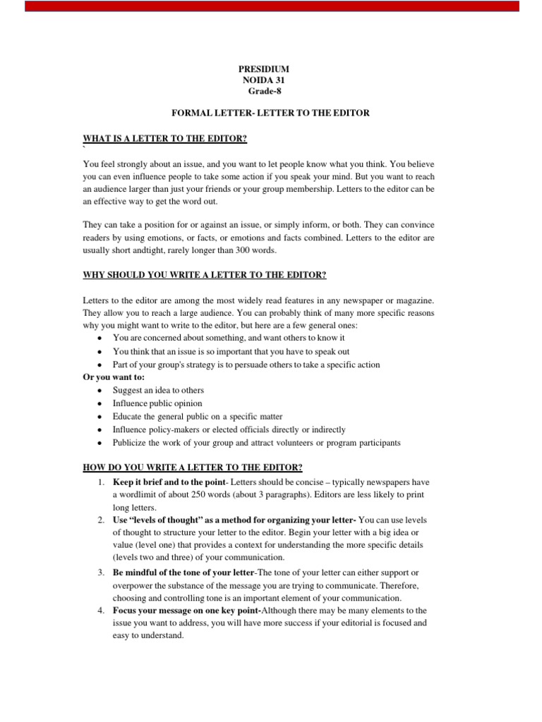 Guide to Writing Letters to the Editor | PDF | Letter To The Editor