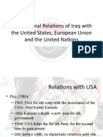 International Relations of Iraq With The United States, European Union and The United Nations