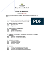 Tabla de Contenido - Firma de Auditoría 2023-I