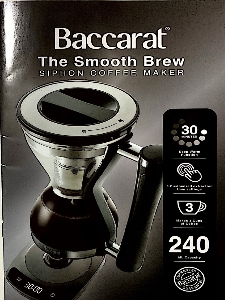 Baccarat The Smooth Brew User Manual PDF