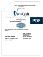 A Report of 4 Months Industrial Training in Solidworks and Ansys at Vprotech Digital