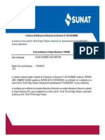 Intendencia Lima: Constancia de Notificación de Resolución de Devolución N.° 024-180-2884666