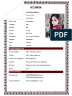 Biodata Format For Marriage For Girl