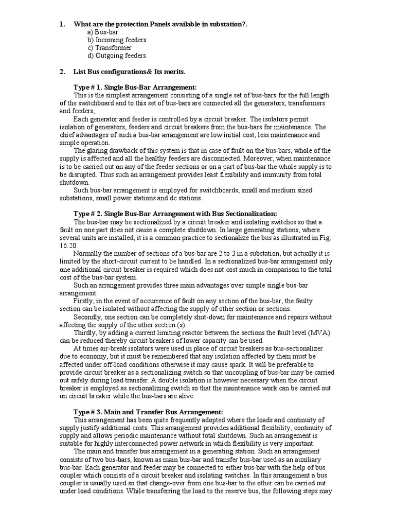 Siemens Interview Questions PDF Electrical Substation Relay