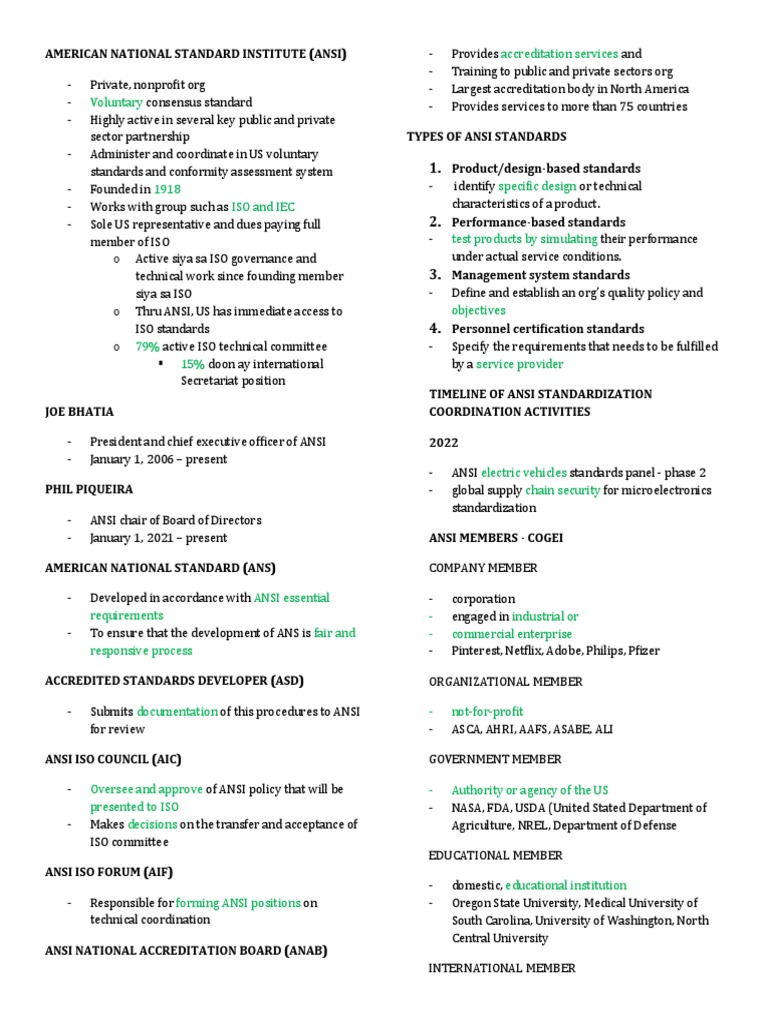 FREQUENTLY ASKED QUESTIONS ON STANDARDIZATION COMPILED BY ANSI intelligence overview