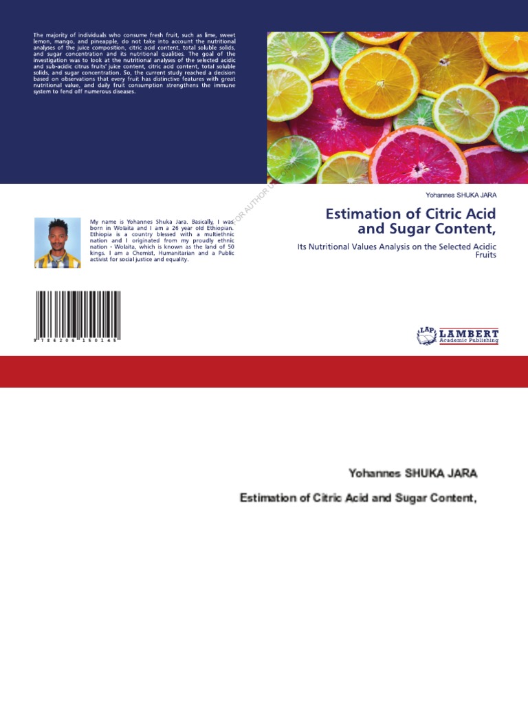 Estimation of Citric Acid and Sugar Content Its Nutritional Values